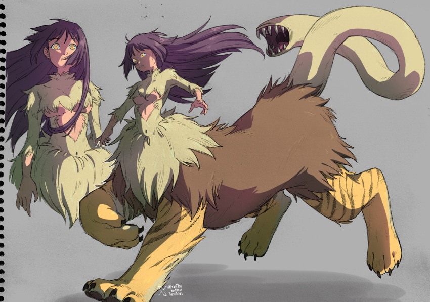 1girl, ariamikukanzaki, boruto:_two_blue_vortex, breasts, centauroid, chimera, commentary, cosplay