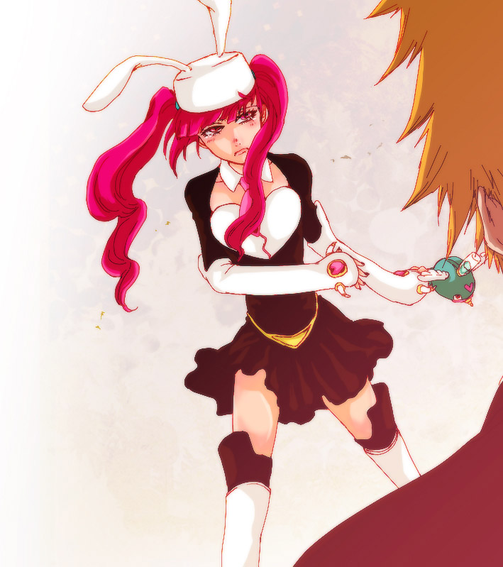 animal_ears, bleach, rabbit_ears, dokugamine_riruka, hat, locoe, long_hair, nail_polish