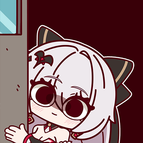 1girl, anger_vein, animated, animated_gif, bare_shoulders, bat_hair_ornament, black_bow, bow, breasts, cleavage, closed_mouth, crushing, hair_bow, hair_ornament, honkai_(series), honkai_impact_3rd, light_blush, long_hair, lowres, luna_(honkai_impact), medium_breasts, partially_shaded_face, portrait, red_background, simple_background, solo, sticker_(medium), wide-eyed, xixi_fei