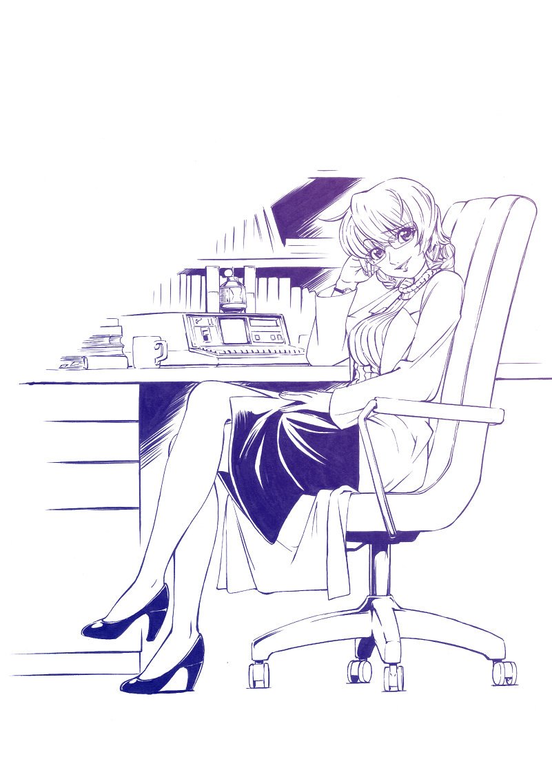 1girl, aged_up, amane_suzuha, braid, breasts, chair, commentary_request, couch