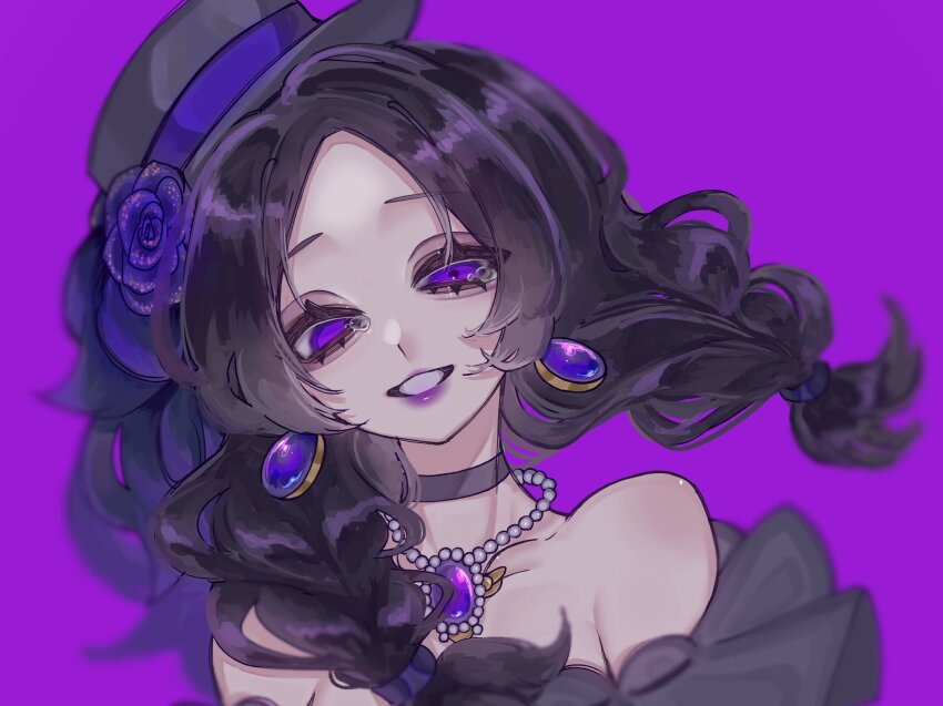 1girl, anne_lester, anne_lester_(hidden), black_choker, black_hair, braid, choker, commentary_request