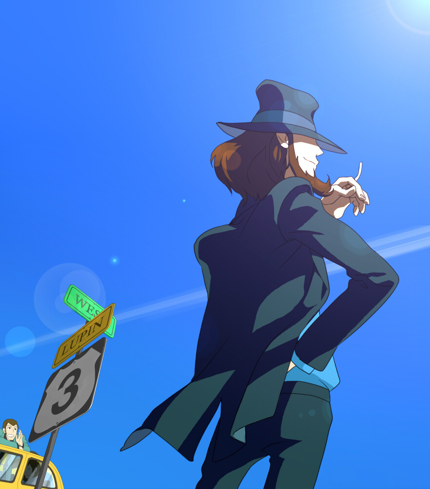 3boys, arsene_lupin_iii, bad_id, bad_pixiv_id, beard, car, cigarette, day