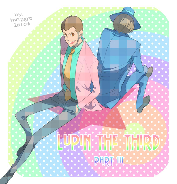 2boys, arsene_lupin_iii, back, bad_deviantart_id, bad_id, black_hair, blue_jacket, brown_eyes