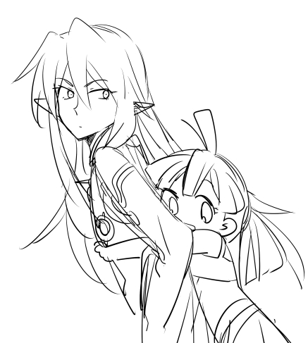 1boy, 1girl, :d, ahoge, cestus_(sekaiju), cestus_2_(sekaiju), elf, etrian_odyssey