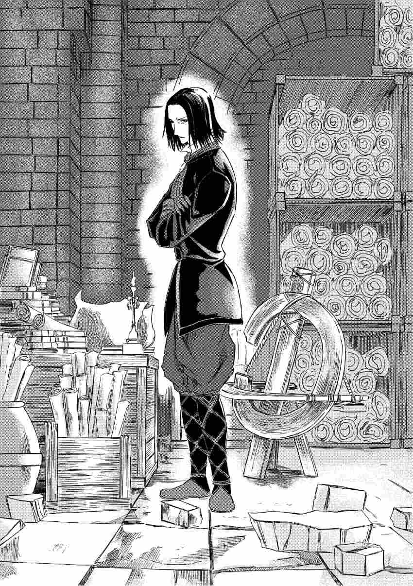 1boy, 913kousatu, absurdres, boots, brick_wall, candle, commentary_request, crossed_arms