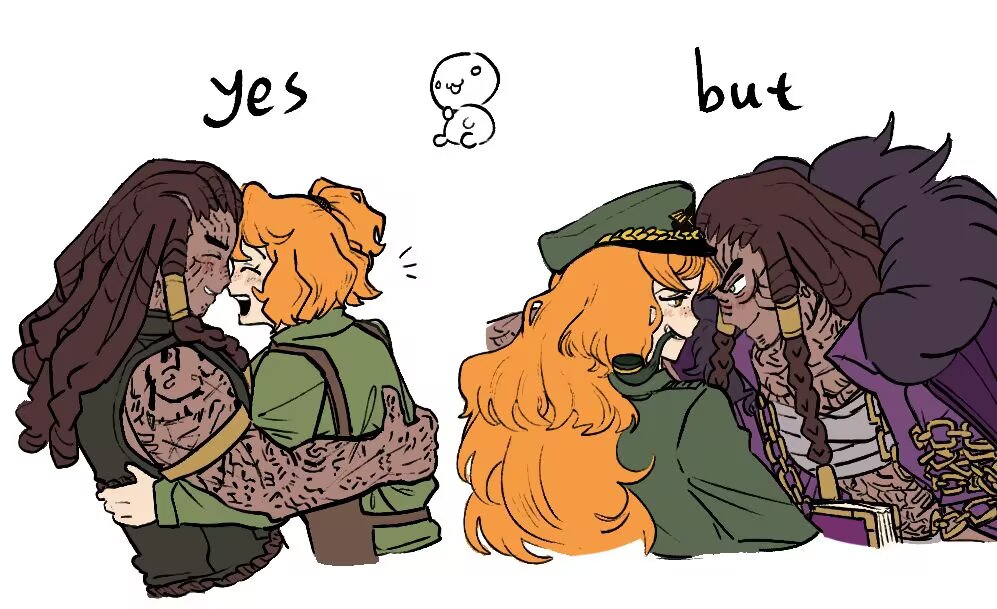 2girls, beifeeng, braided_dreadlocks, brown_hair, chain, chest_sarashi, closed_eyes, commentary