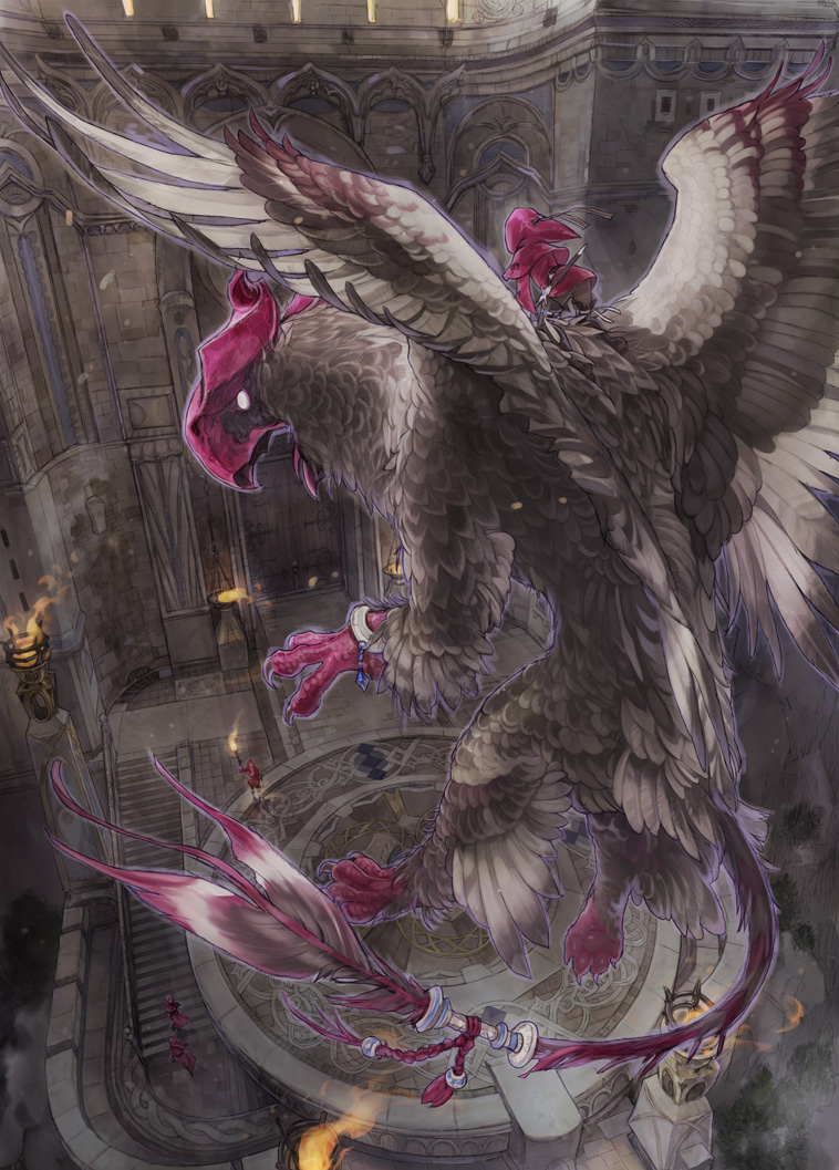 castle, fantasy, griffin, na222222, original, sword, weapon