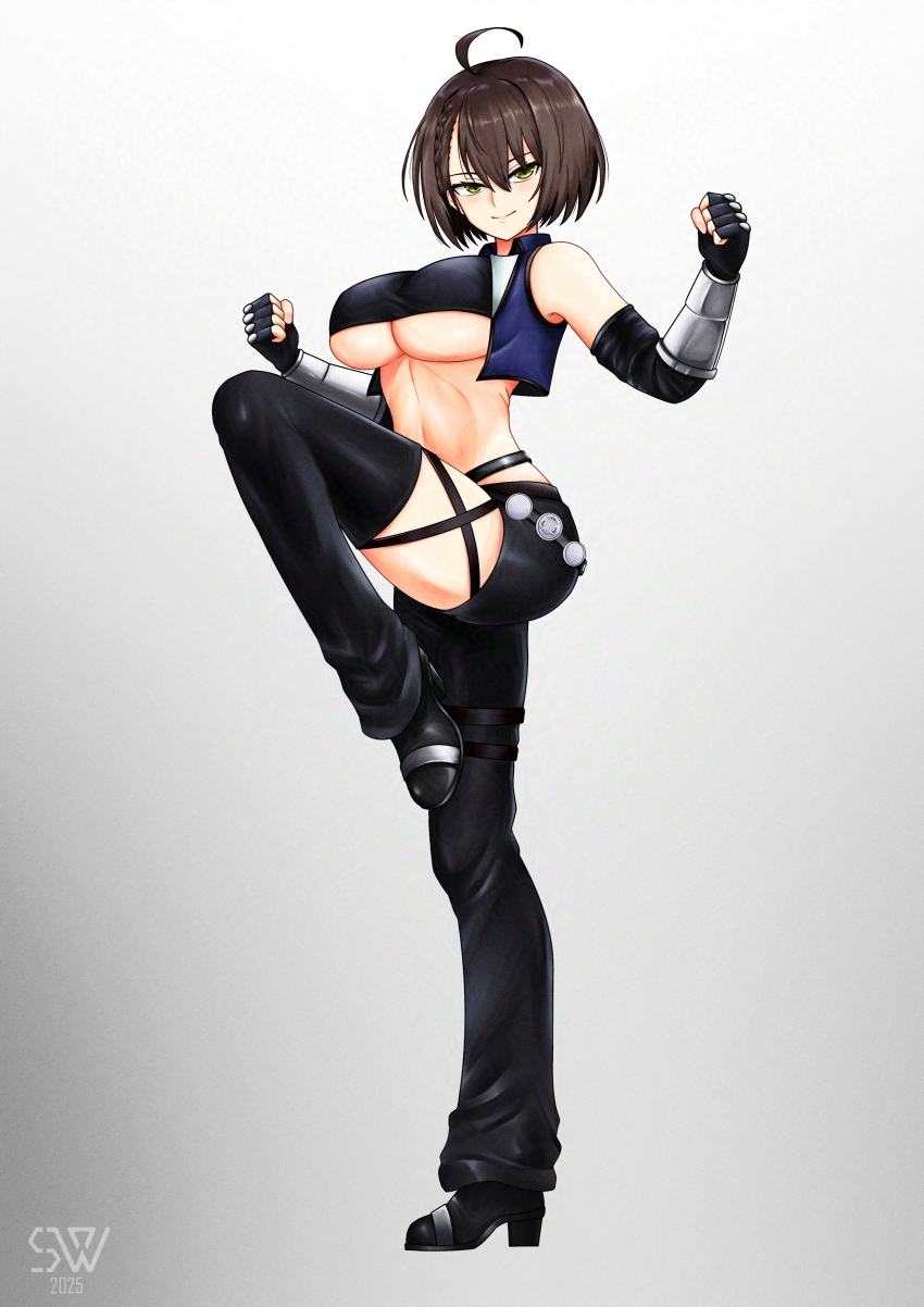 1girl, absurdres, ahoge, alternate_costume, artist_logo, asymmetrical_clothes, azur_lane, baltimore_(azur_lane)