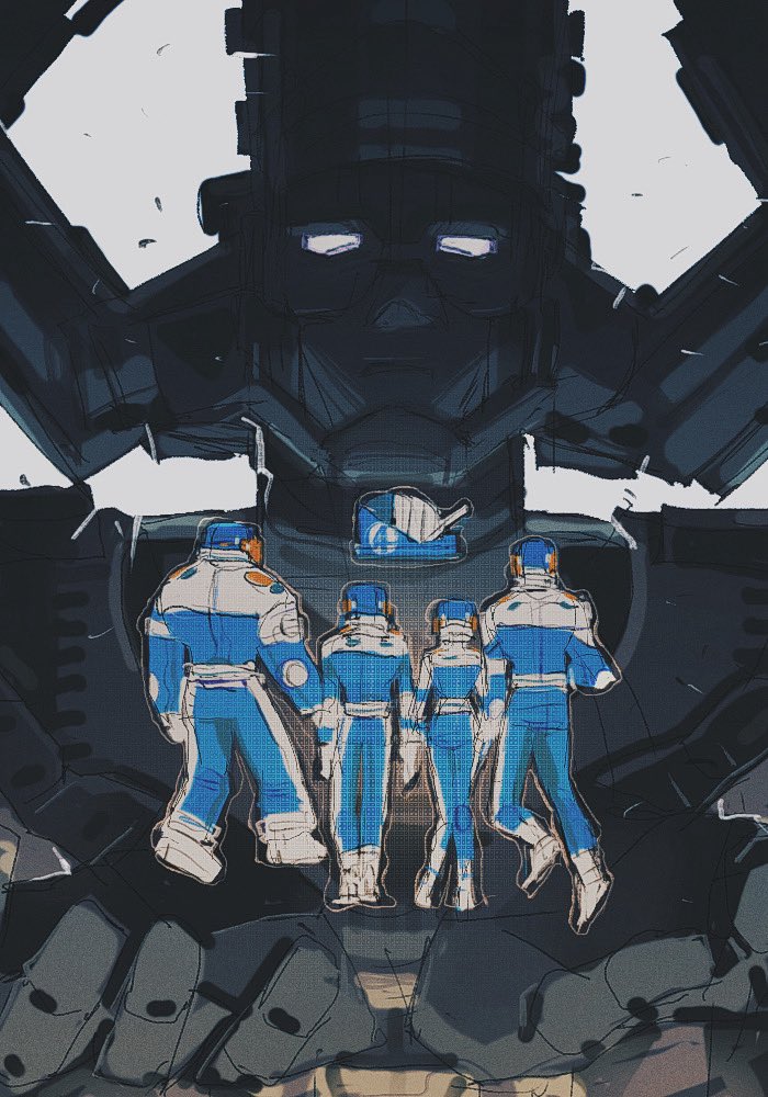 1girl, 4boys, ben_grimm, bodysuit, boots, brother_and_sister, dotori_012, fantastic_four