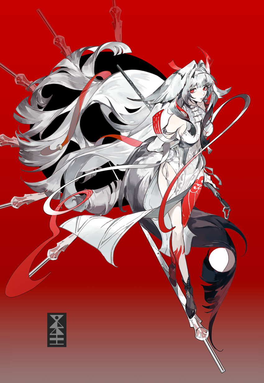 1girl, absurdres, arm_behind_back, chamuwang, china_dress, chinese_clothes, chinese_commentary, closed_mouth