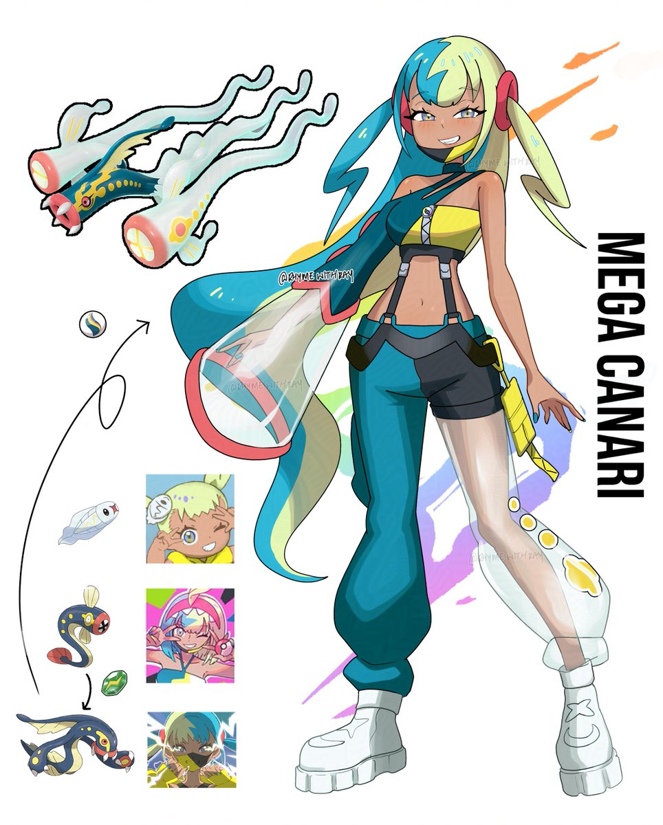 1girl, alternate_costume, alternate_hair_length, alternate_hairstyle, aqua_hair, artist_name, asymmetrical_legwear, asymmetrical_sleeves