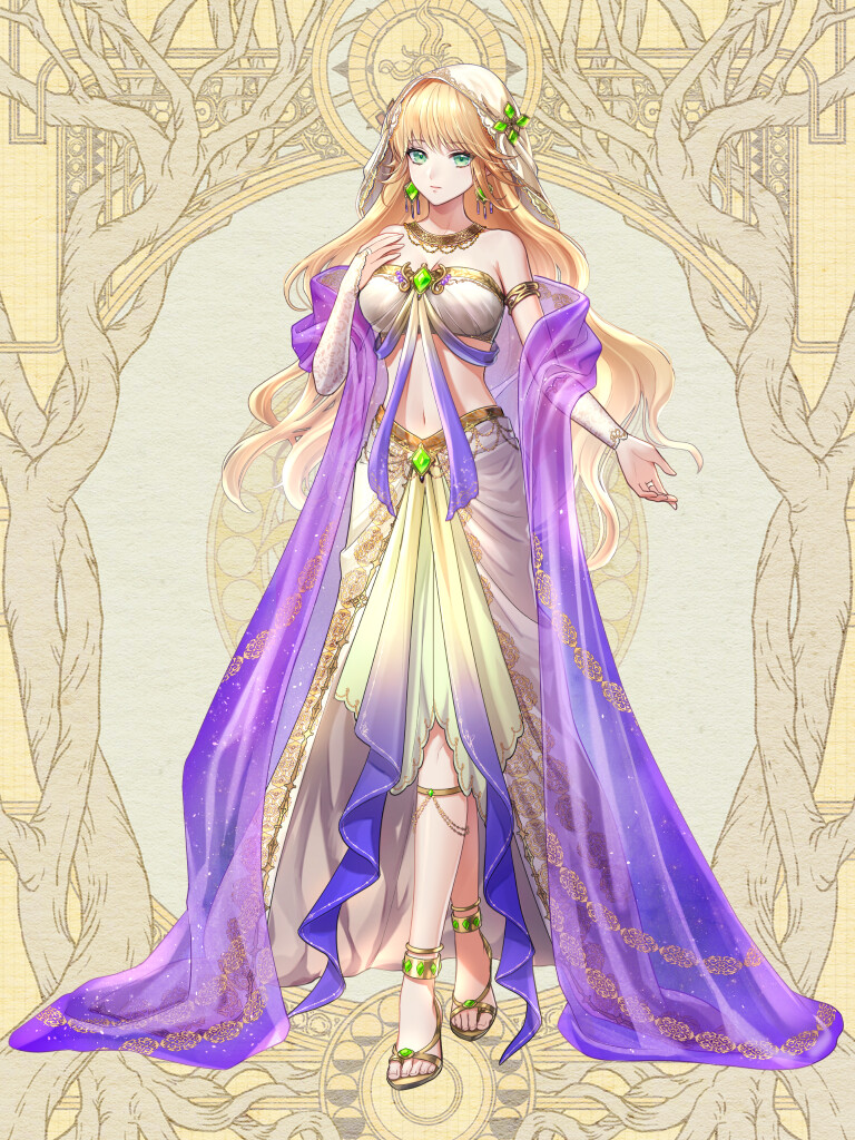 1girl, anklet, armlet, blonde_hair, breasts, dairoku_ryouhei, earrings, elizabeth_knights