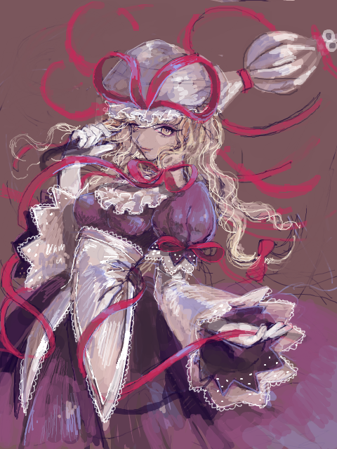 1girl, adapted_costume, bad_id, bad_pixiv_id, blonde_hair, dress, female_focus, gown