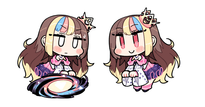 0_0, 1girl, bare_shoulders, black_shoes, blonde_hair, blue_eyes, blush_stickers, border