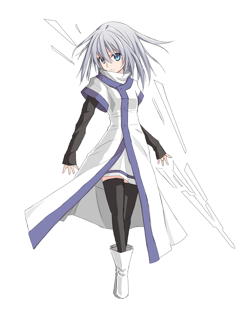 1girl, athray, bad_id, blue_eyes, boots, flat_chest, long_sleeves, original