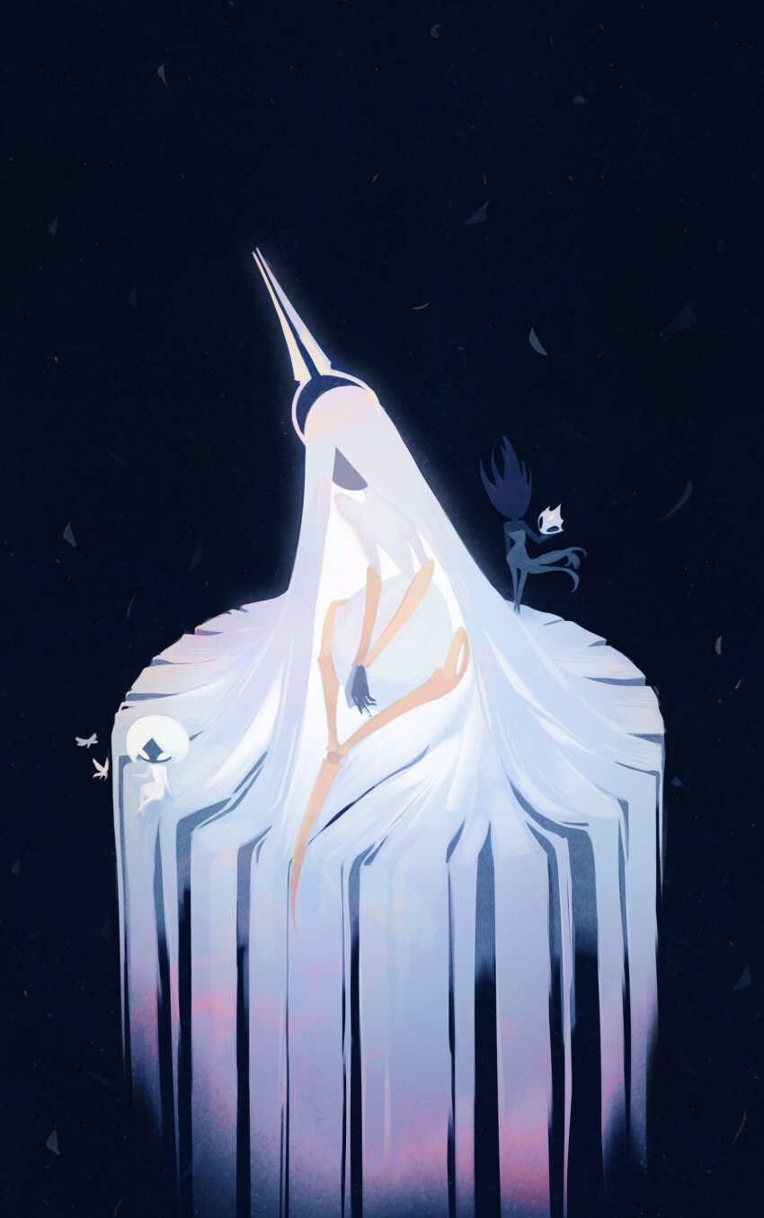 1other, 2girls, absurdly_long_hair, absurdres, arthropod_girl, black_hair, black_skin, bug