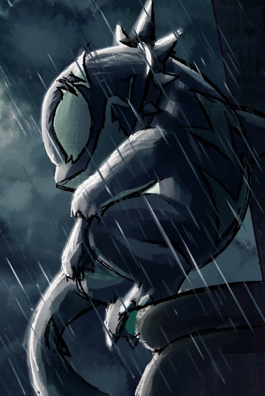 cloud, cloudy_sky, collar, commentary, creature, creature_focus, english_commentary, highres