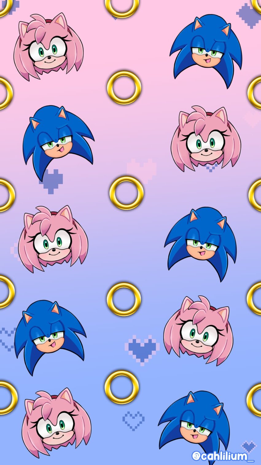 amy_rose, animal_nose, blue_fur, furry, furry_female, furry_male, gradient_background, green_eyes