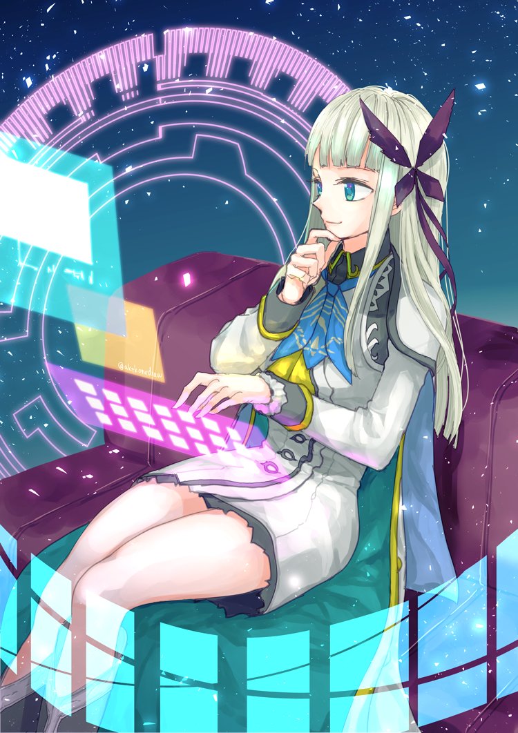 1girl, akitaka_(s_asai), another_eden, armor, ascot, blonde_hair, blue_ascot, blue_eyes