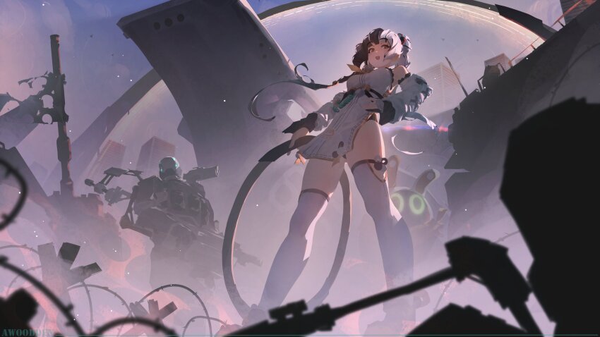 1boy, absurdres, animal_print, awoodden, bangboo_(zenless_zone_zero), bear_print, black_hair, blurry