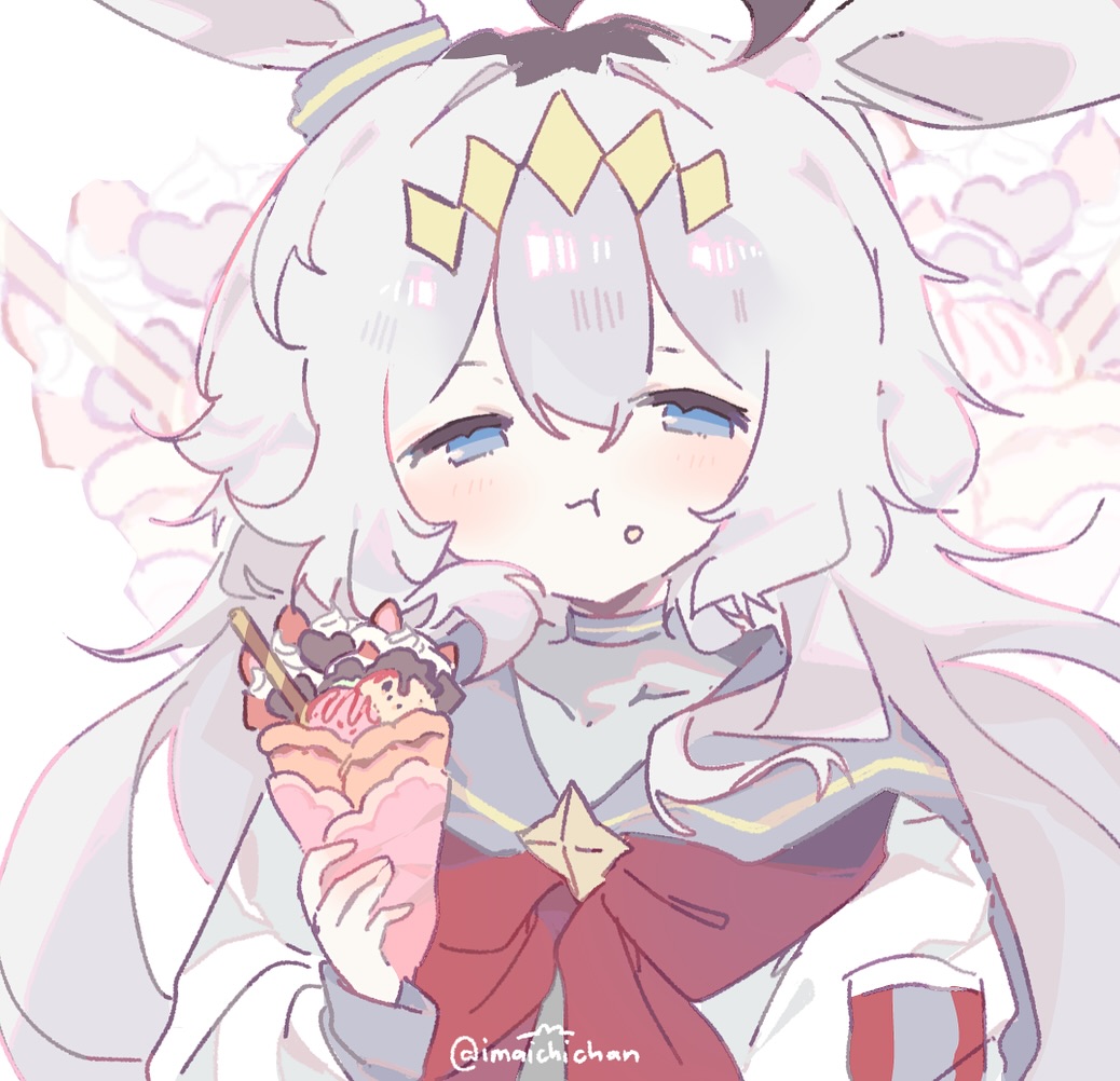 1girl, :t, \||/, ahoge, animal_ears, artist_name, blue_eyes, blue_sailor_collar