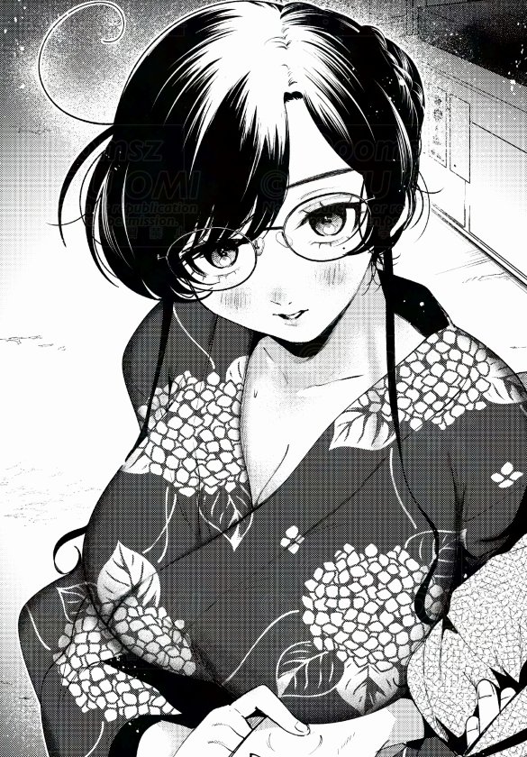 1boy, 1girl, blush, breasts, cleavage, collarbone, commentary_request, filter-goshi_no_kanojo