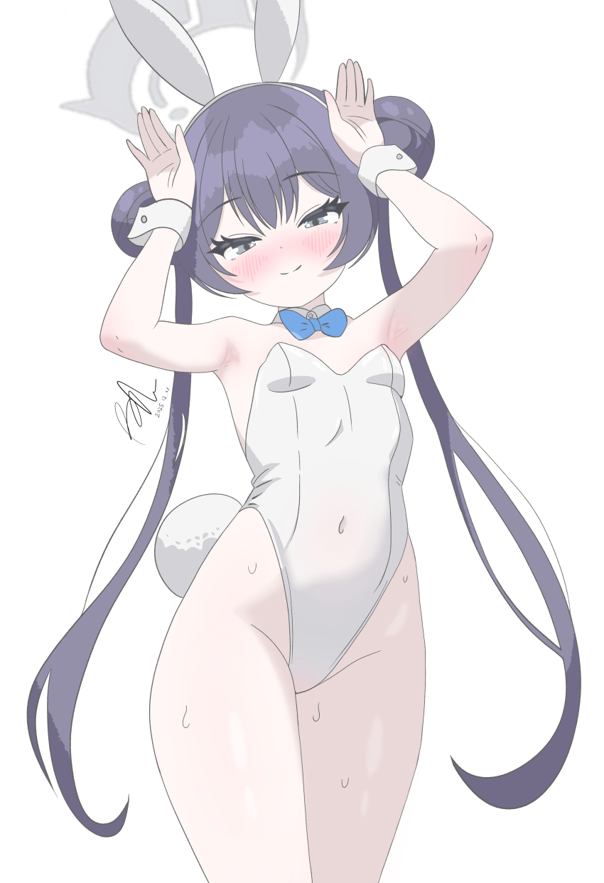 absurdres, animal_ear_hairband, animal_ears, black_hair, blue_archive, blue_bow, blue_bowtie, bow