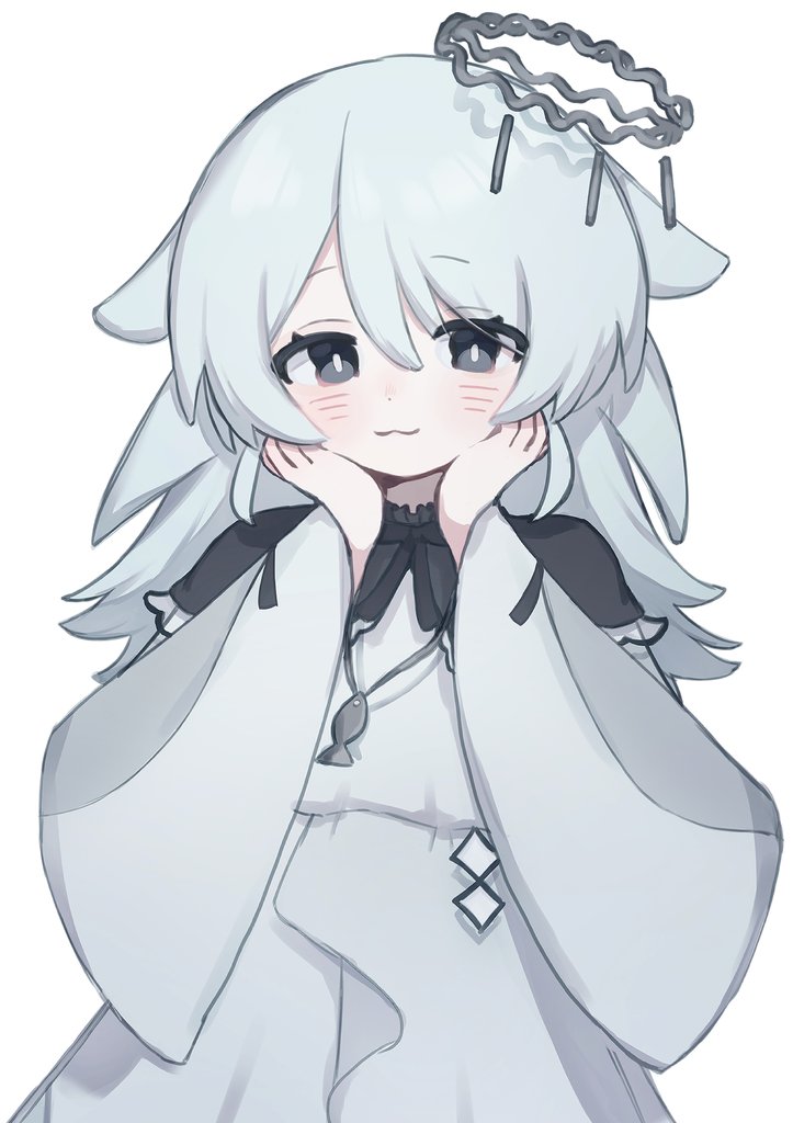 1girl, :3, arazan_(ara_arazan24), black_capelet, black_eyes, black_ribbon, capelet, commentary_request