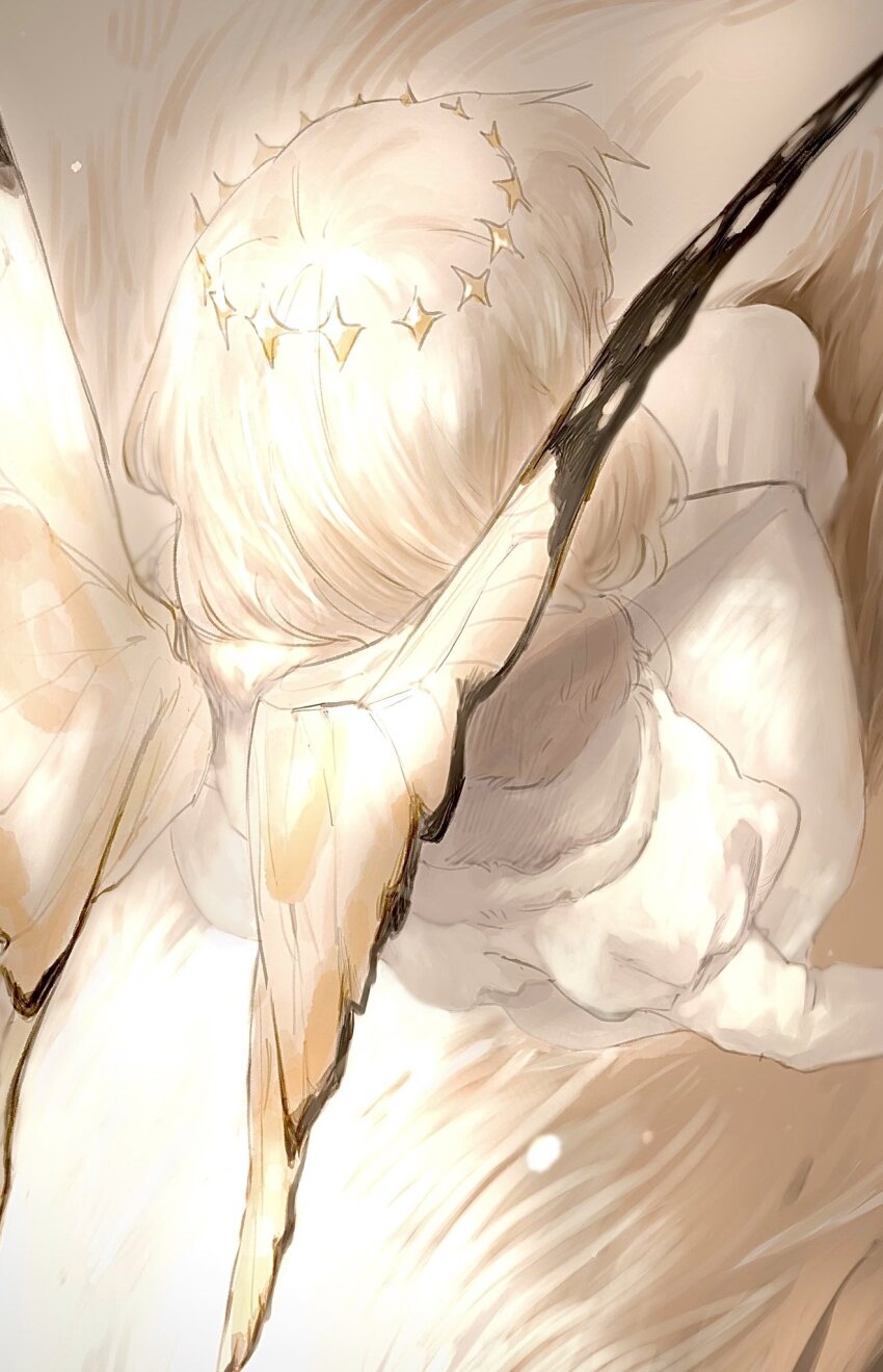 1boy, azi_pra, butterfly_wings, circlet, commentary_request, fate/grand_order, fate_(series), from_above