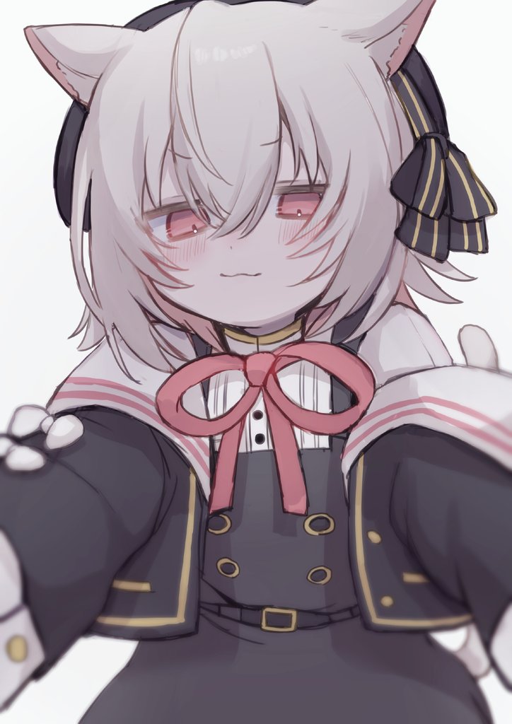 1girl, :3, animal_ear_fluff, animal_ears, arazan_(ara_arazan24), belt, beret, black_dress