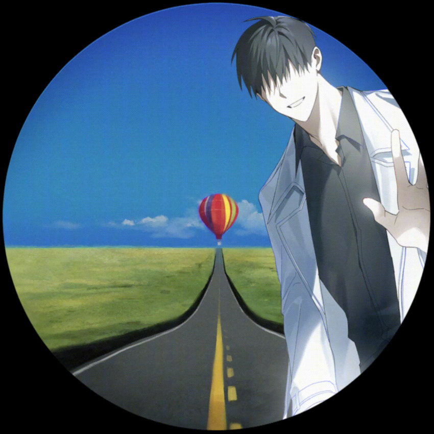 1boy, animated, animated_gif, black_hair, black_shirt, coat, collared_shirt, facing_viewer