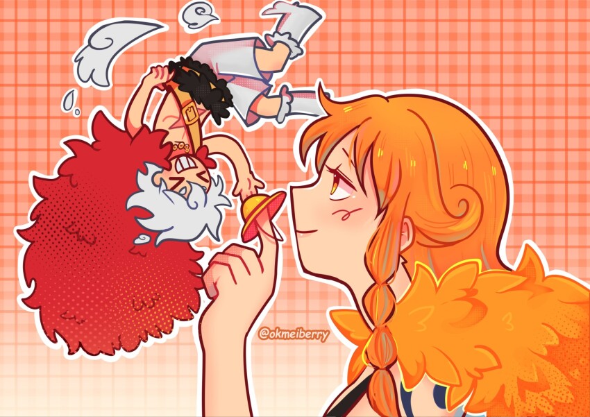 >_<, 1boy, 1girl, 2025, braid, braided_sidelock, brown_eyes, cape