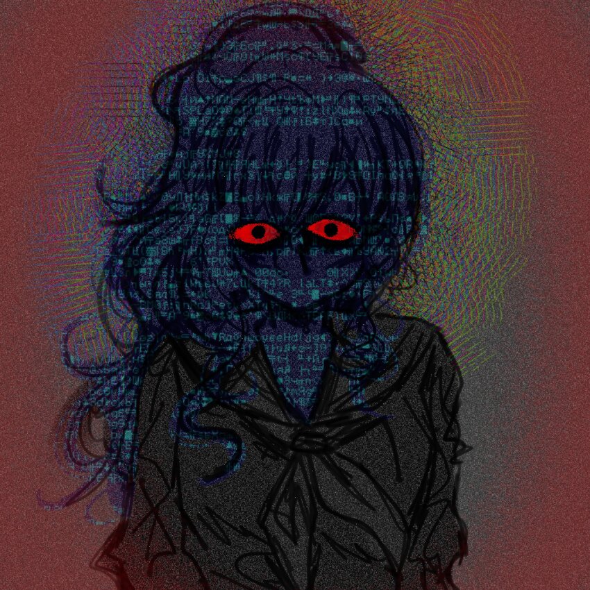 1girl, black_eyes, black_hair, black_sailor_collar, black_shirt, carmen_(project_moon), chest_bow, colored_sclera