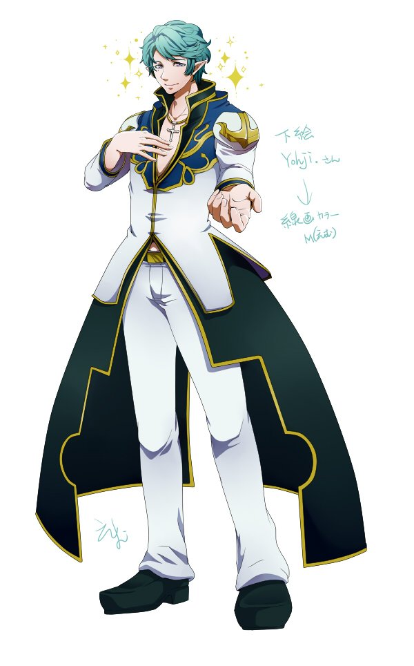 1boy, alternate_color, artist_collaboration, black_coat, black_shoes, blue_hair, blue_shirt, closed_mouth