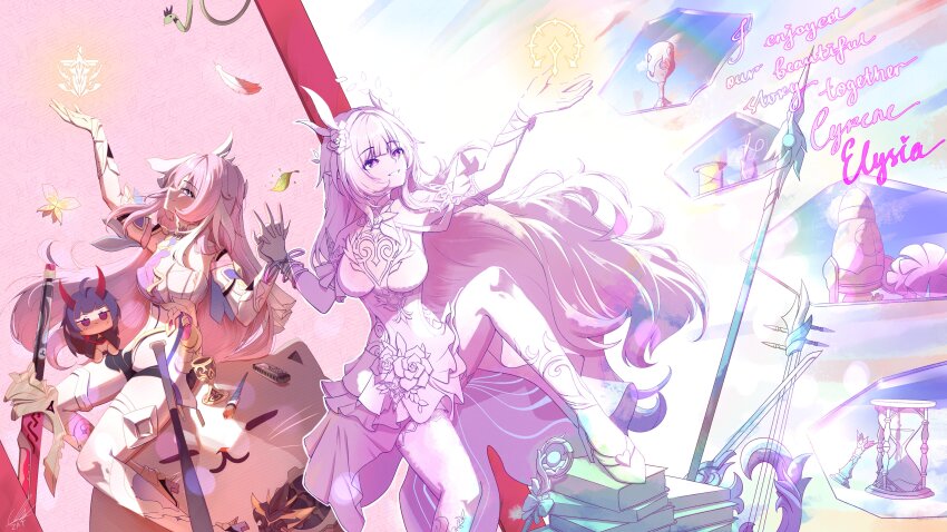 2girls, absurdres, boots, breasts, can_(honkai_impact), cat, character_doll, commentary