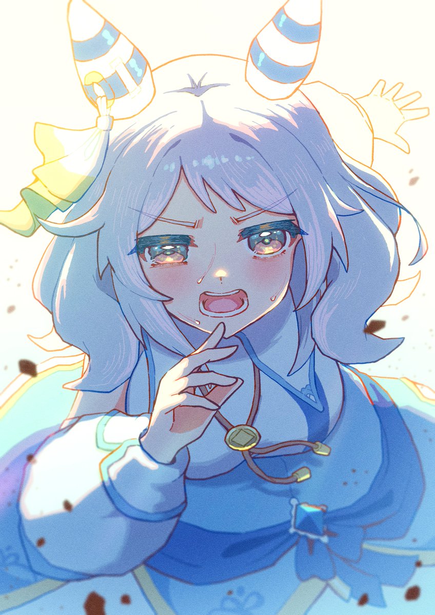 1girl, animal_ears, blush, breasts, brown_eyes, commentary_request, detached_sleeves, dress