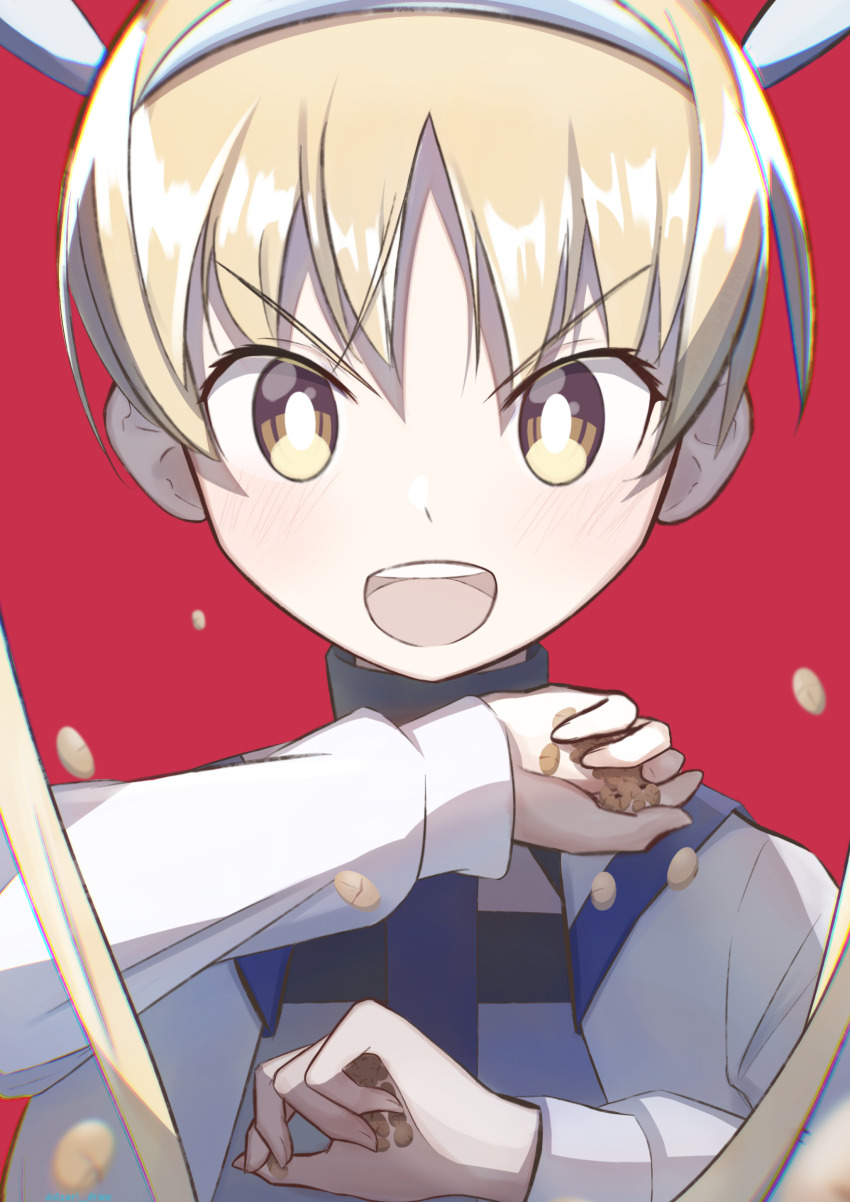 1girl, absurdres, asari_draw, blonde_hair, commentary_request, element_hunters, hairband, hannah_weber