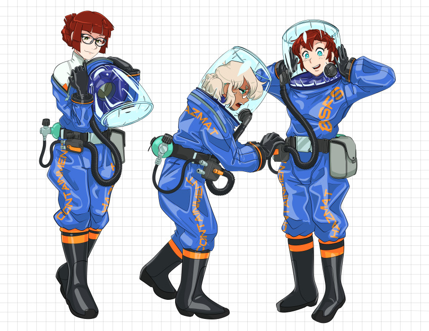 absurdres, bodysuit, boots, bsfs, commander_rab_(layer_industries), gloves, hazmat_suit, highres