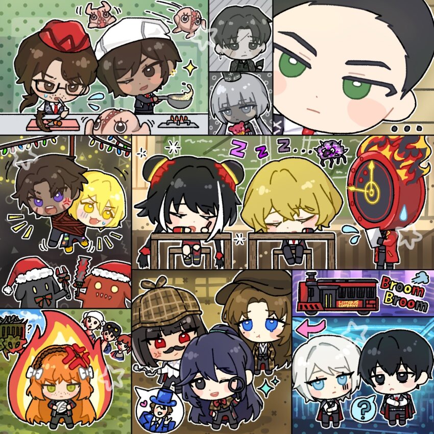 1other, 6+boys, 6+girls, :3, anger_vein, black_eyes, black_hair, blonde_hair