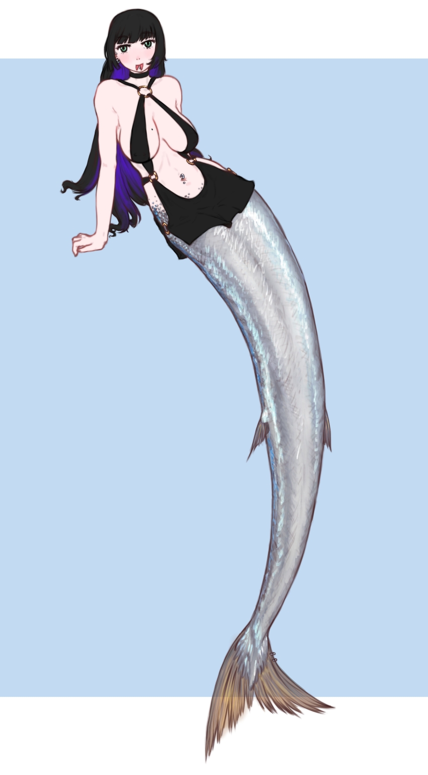 10tile, 1girl, absurdres, black_hair, bocchi_the_rock!, breasts, choker, commentary