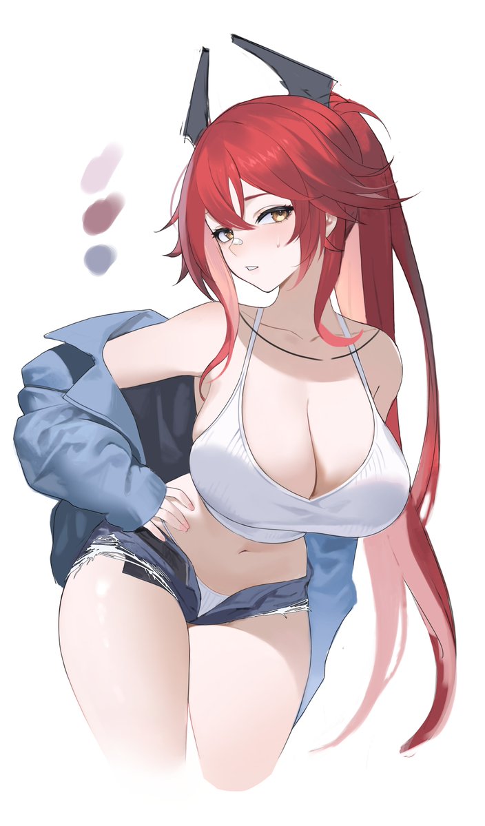 1girl, bandage_on_nose, bandaid, bandaid_on_face, bandaid_on_nose, breasts, camisole, cleavage