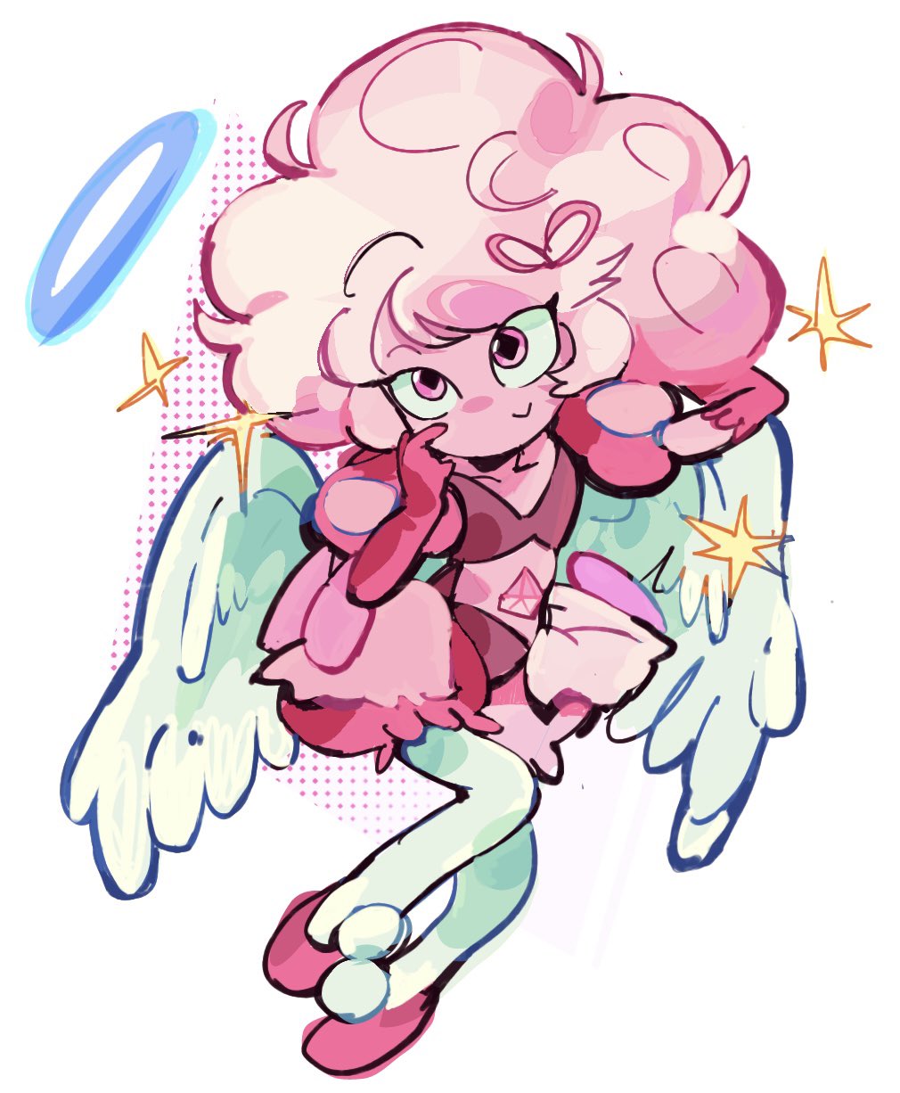 1girl, angel, angel_wings, arm_behind_head, bloomers, blue_halo, collarbone, colored_skin