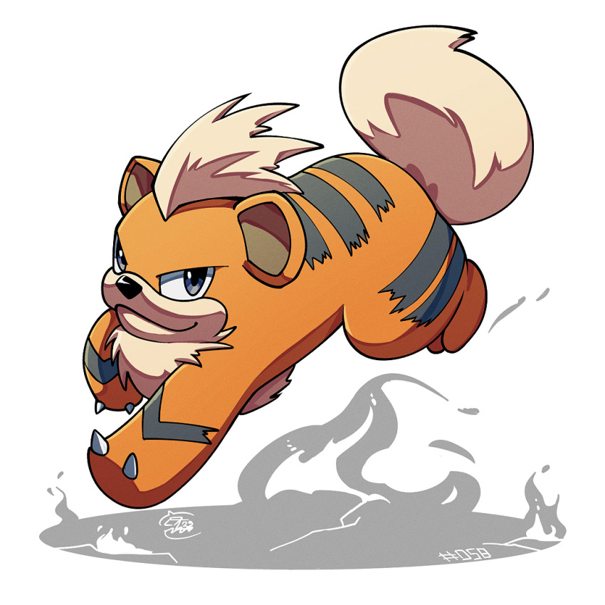 claws, gen_1_pokemon, growlithe, looking_at_viewer, mistray-art, nintendo, no_humans, numbered