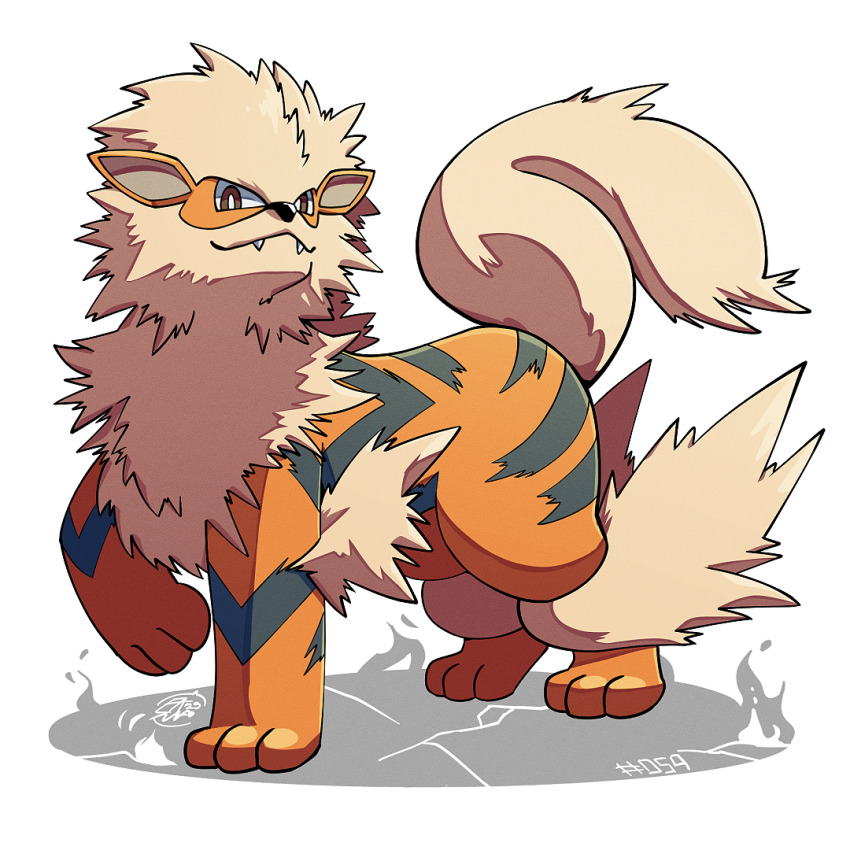 arcanine, bright_pupils, brown_eyes, fangs, gen_1_pokemon, looking_at_viewer, mistray-art, nintendo