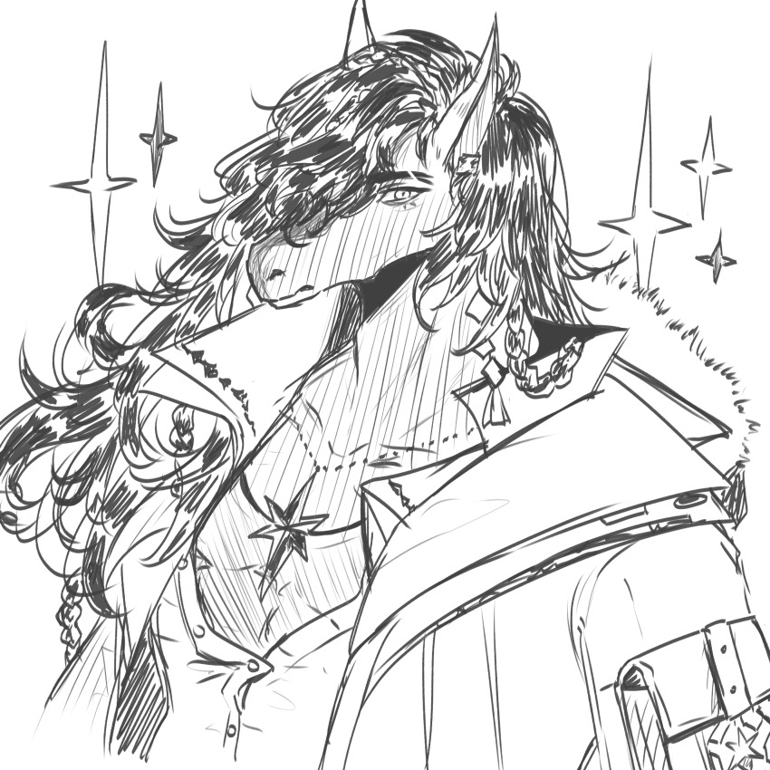 1boy, absurdres, andenate_maryam_(arknights), animal_ears, arknights, bara, braid, closed_mouth