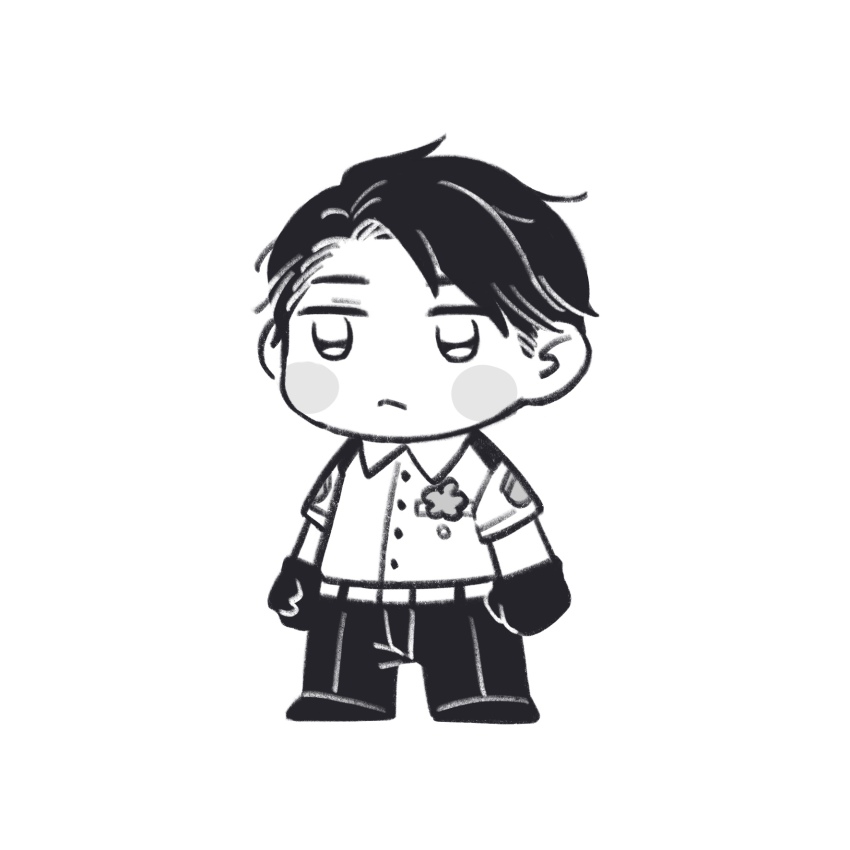 1boy, axis_powers_hetalia, belt, blush_stickers, buttons, chibi, chibi_only, clenched_hands