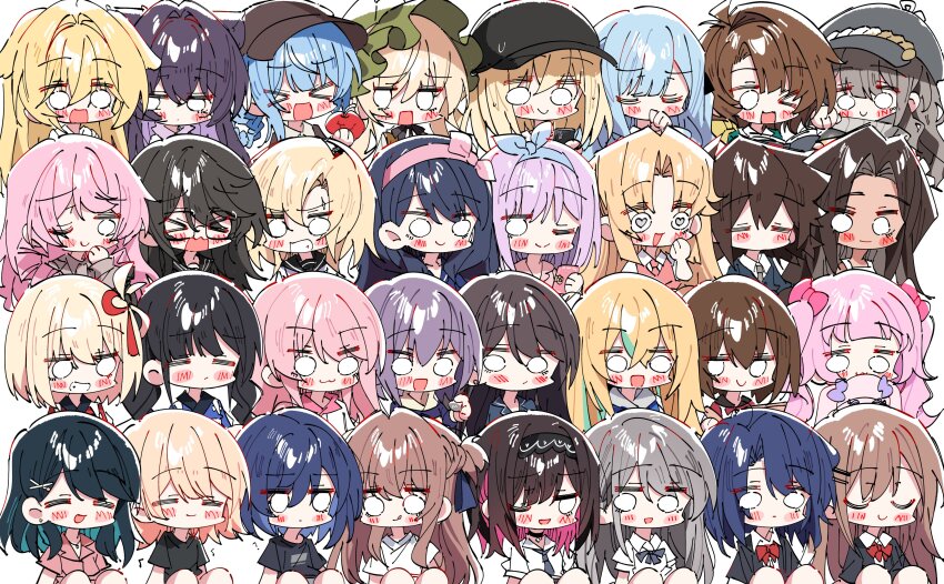 >_<, >_o, 6+girls, :3, =_=, absurdres, adachi_sakura, adachi_to_shimamura