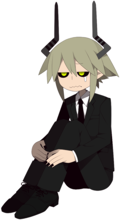 1boy, black_necktie, black_sclera, black_suit, colored_sclera, crying, demon_boy, formal_clothes