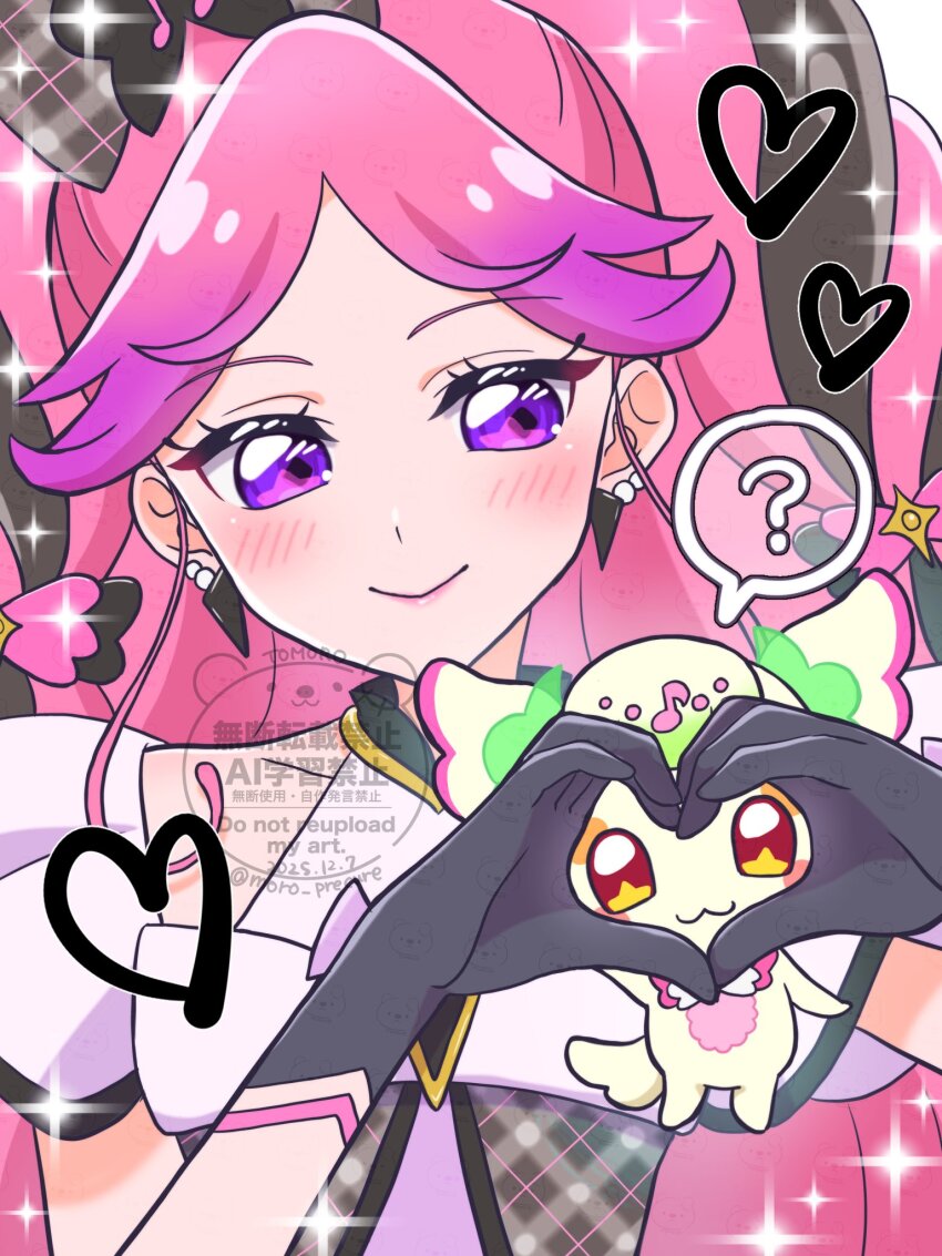 1girl, ?, bare_arms, bare_shoulders, black_gloves, black_hair, blush, braid