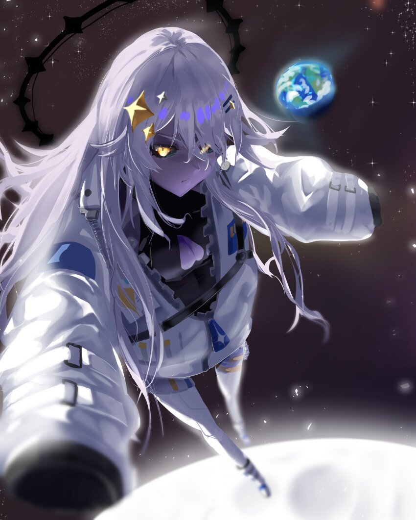 1girl, absurdres, black_sclera, boots, cleavage_cutout, closed_mouth, clothing_cutout, colored_sclera